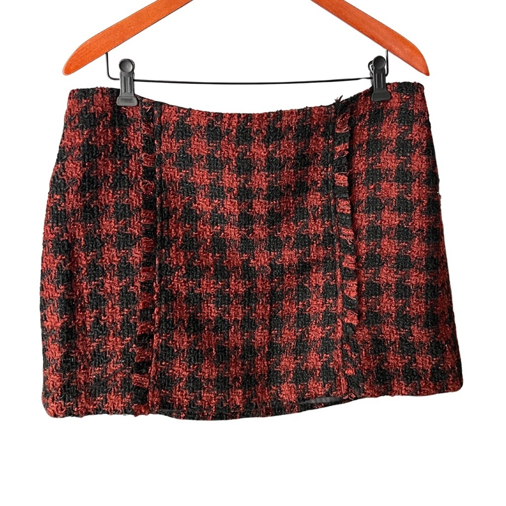 House of Harlow Houndstooth Textured Skirt